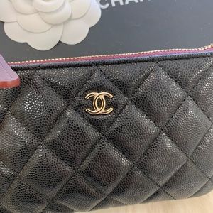 Authentic Chanel mini o case caviar black BNIB